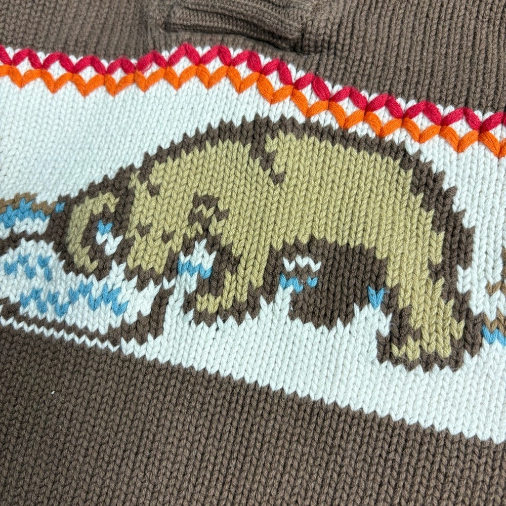 Genuine Kids From Osh Kosh Brown Elephant Sweater Size 4T - Picture 5 of 7